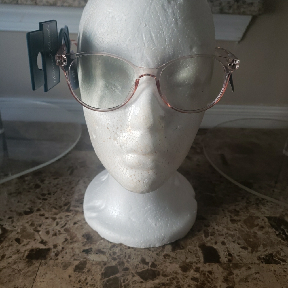 Universal Tread Translucent Pink Round Blue Light Filtering Eyeglasses